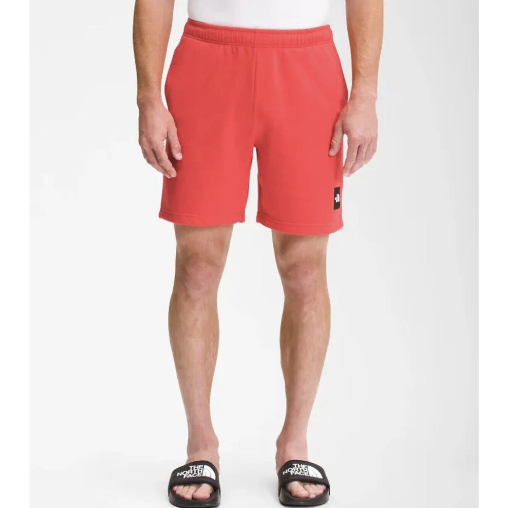New The North Face Never Stop Sweat Shorts Fleece Horizon Red Men's Size XL